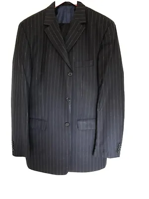 Mens Designer  Ermenegildo Zegna Dark Blue Pin Stripe Suit 42R • £39.99