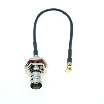 MCX Male Right Angle To BNC Female Bulkhead RG174 Coaxial Cable Pigtail Jumper • $3.42
