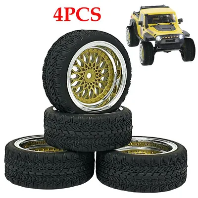 For 1:10 Scale Models With Soft Rubber DRY Tyres 4PCS RC Car Wheels Upgrade New • £11.89