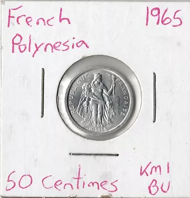 Coin French Polynesia 50 Centimes 1965 KM1 One Year Type • $4.39