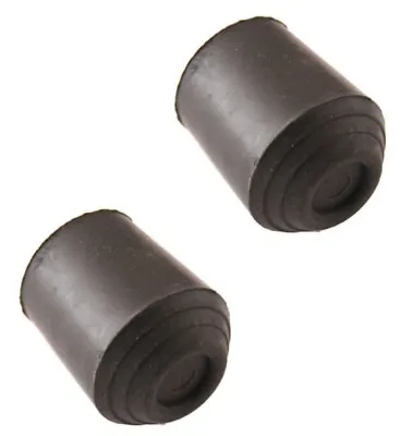 2 X Black Walking Stick Tip Ends Ferrule 19mm Strong Rubber Bottom Cane Crutches • £2.75