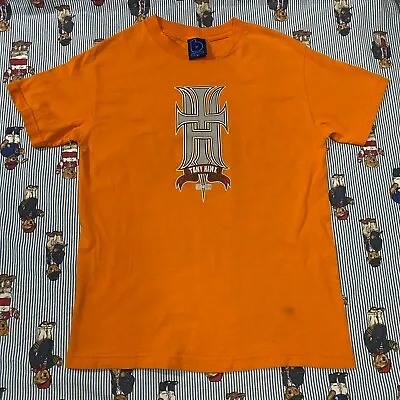 Vintage Birdhouse Skateboard Tony Hawk Navy T-Shirt SMALL Orange TH Logo USA • $49.99