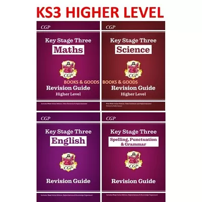 New KS3 Maths Science & English Study Guide Higher Level Years 7-9 Cgp 2023 • £28.99