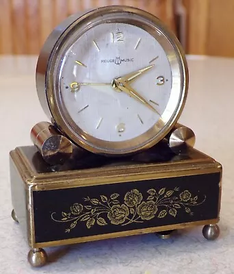 Vintage Small Windup Reuge Music Alarm Clock * Works * • $369.95