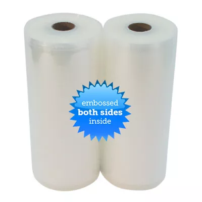 $27.99 • Buy 2 ROLLS 8  X 50' 4 Mil Embossed Food Storage Vacuum Sealer Bags! - Made In USA!
