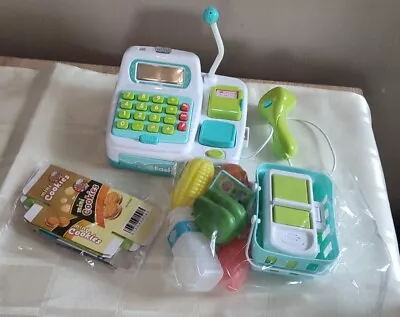 Kids Toy Till Cash Register With Scanner Real Calculator With Light And Sound • £13.99