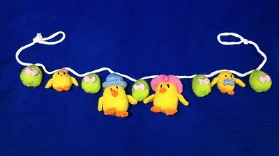 KNITTING PATTERN - Cute Easter Egg And Chicks Garland Novelty Decoration  • £3.25