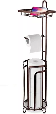 £13.99 • Buy Toilet Tissue Paper Holder Free Stand With 3 Spare Rolls High Storage Rack