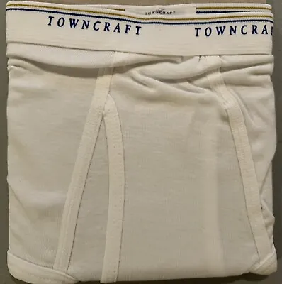 $22.99 • Buy Vintage One (1). Towncraft Full Cut Logo White Brief.  Size 36.  VHTF