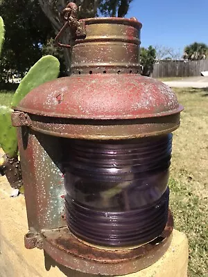 Antique Early 1900’s Large 20 Inch Nautical Ship Boat Light Lantern Hendrickson • $249