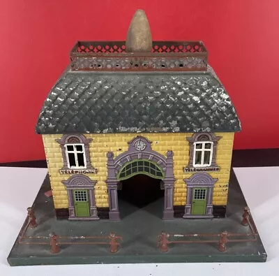 Vintage Very Early German Fine Train Railway Station Tin Toy BING O Gauge Nice • $450