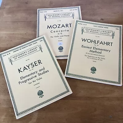 Schirmer's Library Of Musical Classics Lot Of 3 Sheet Music Mozart Kayser Wohlfa • $12