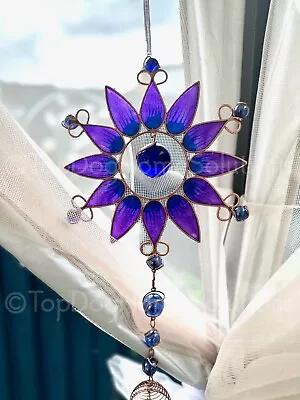 Garden Purple Sunflower Wind Chime Sun Catcher Garden Hanging Decoration Window • £11.99