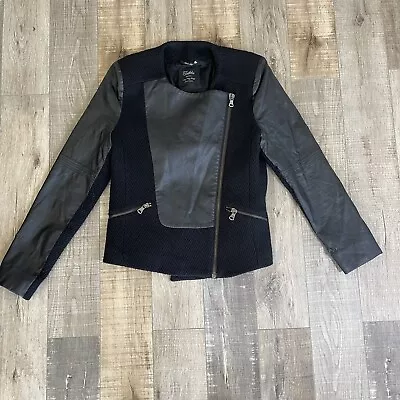 ZARA TRAFALUC Outerwear Division Faux Leather And Fabric Jacket Sz M • $15.55