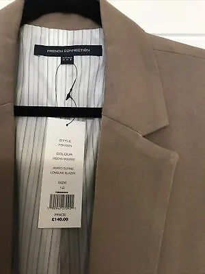 BNWT FRENCH CONNECTION SZ 12 Amato Longline Blazer Edge To Edge RRP £140 • £25