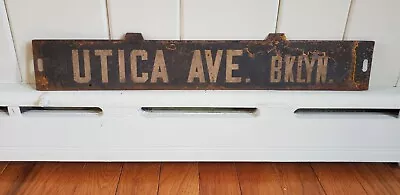 Nyc Subway Sign Destination Plate Bmt Utica Ave Brooklyn Ny Nycta Transit • $89.99