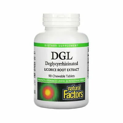 Natural Factors DGL Deglycyrrhizinated Licorice Root Extract 90 Chewable Tabs • £19.49