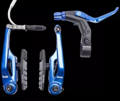 BOX THREE BMX/Mountain Bike V Brake Kit 108mm W/LEVER LONG BLUE • $75
