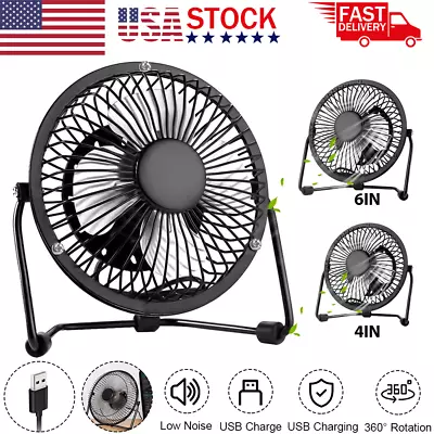 4/6  Desk Table Mini Fan USB Desk Fan Table Fan Quiet Portable Desktop Mini US • $9.99