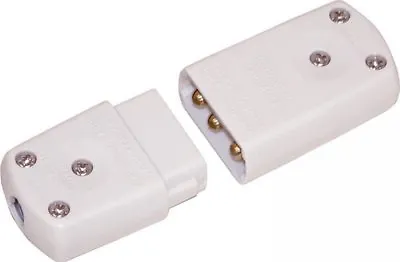 PIFCO HEAVY DUTY 3 Pin Flex Mains Power Plug Connector White Cable Jointer UK CE • £3.89