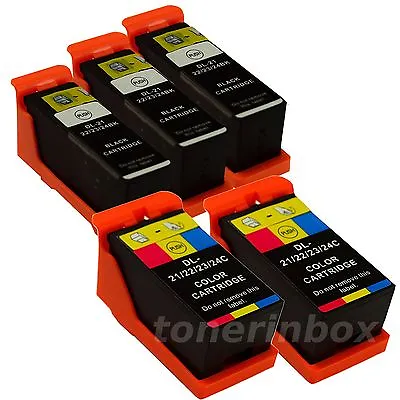 $13.98 • Buy 5 Pack New Ink Cartridges For Dell Series 21 22 23 24 V715w V515w P513w P713w
