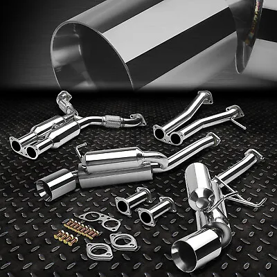 For 03-09 350z G35 Coupe Dual 4.5  Rolled Muffler Tip Catback Exhaust System • $314.99