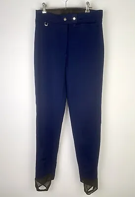 Vintage Banff Skiwear Size M/L Womens Ski Pants Stirrup Navy Wool Blend 80s 90s • $49