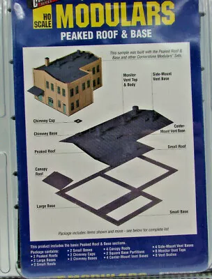 Cornerstone HO Scale Design-Your- Own Modulars Kit 933-3720 Peaked Roof And Base • $9.99