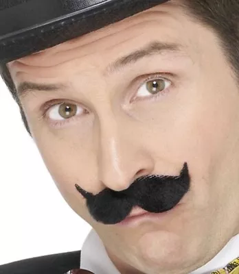 Mens English Gent Edwardian Fancy Dress Tash Moustache Black Tache By Smiffys • £5.95