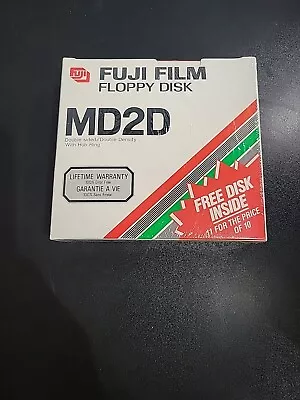 Fujifilm Floppy Disk MD2D Double Sided 10 Pack 5.25  5 1/4  • $14