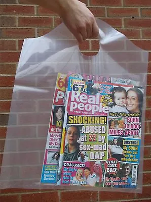 £0.99 • Buy Clear Carrier Bags 15 X 20 Inch Plastic Polythene Shopping Wavy Top Strong 400g 