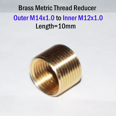 Brass Metric Thread Reducer Male M14 M14x1.0 To Female M12 M12x1.0 Adapter • $2.49