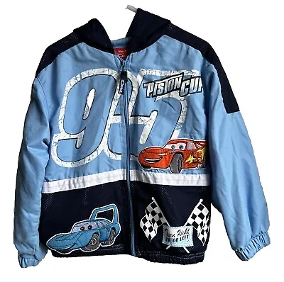 Vintage Disney Lightning McQueen Pixar Cars Racing Spring Jacket For Kids Size 4 • $19.99