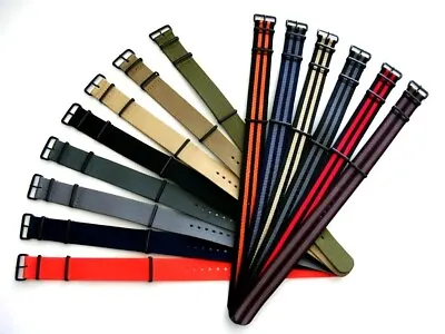 22mm NATO ® Strap Watch Band Nylon PVD Military Sport Stitched Bonded IW SUISSE • $11.95