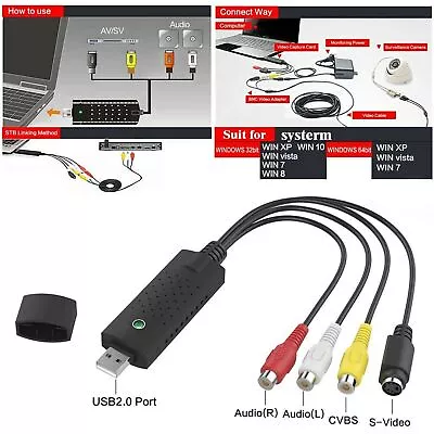 Video Capture Card VCR VHS To Digital DVD Converter Fit For Windows 10 8 • $15.79