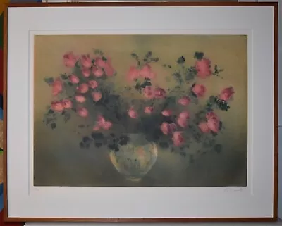 Listed Artist KAIKO MOTI Signed Original Etching Aquatint 'Les Roses' Large • $500