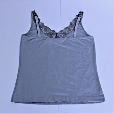 $12.99 • Buy Gray Cami V Shaped Sz 0 Stretch Lined Adjustable Straps Chico's 