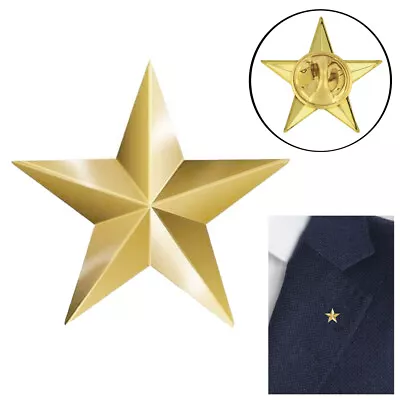 Gold Star Lapel Pin 3D 5 Point Military Police Hat Tie Clutch Pin Award Insignia • $9.95