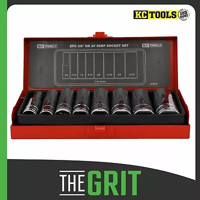 KC Tools Deep Socket Set 8pc 3/8  Dr AF 12 Point Fully Polished Socket Set • $39.95