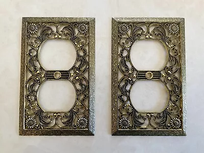 Unique! Vintage Gold Outlet Covers! Ornate Filigree Pair Of 2! Nice Condition! • $19.99