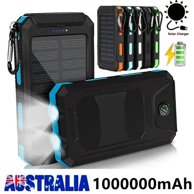 $7.79 • Buy Portable 1000000mah Solar Power Bank USB Backup Battery Charger For Mobile Phone