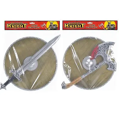 £15.99 • Buy Kids Viking Shield And Weapon Set | Medieval Warrior Fancy Dress Costume