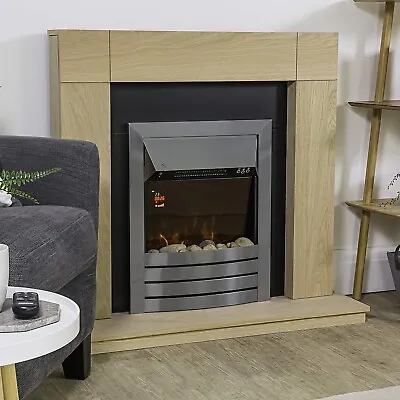 Zanussi 2 KW Stainless Steel Electric Inset Fire Stove With 2 Heat Settings • £139.99