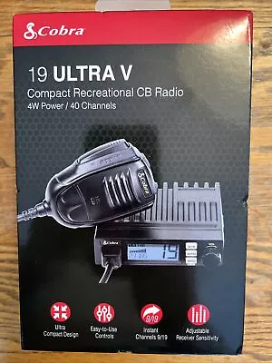 Cobra 19 Ultra V Ultra Compact Full Feature 40 Channel Cb Radio Black Brand New • $49.99