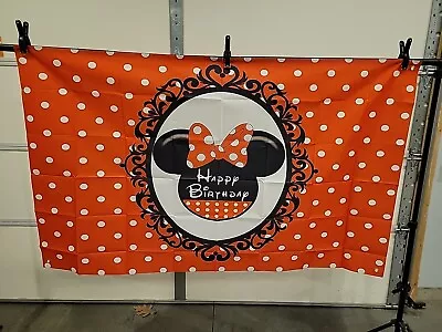 Disney Minnie Mouse Happy Birthday Background Banner Approx 34x54 Inches String • $4.80