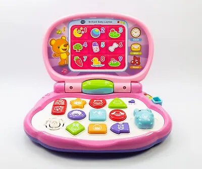 VTech Brilliant Baby Laptop Childs Pink Early Learning Computer VGC • $16.52