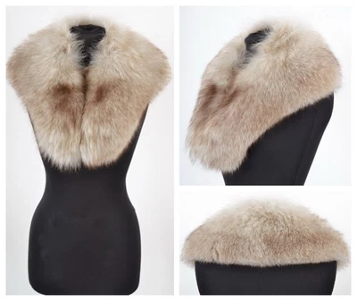 $69.90 • Buy U135 Real Blue Fox Fur Collar Stole Soft Scarf Shawl Ranch Fox - Fuchs Kragen
