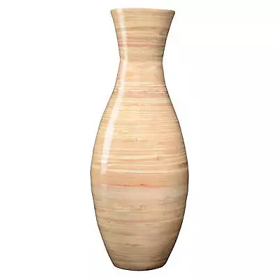 20-Inch-Tall  Modern Handcrafted Sustainable Bamboo Floor Vase Natural • $30.99