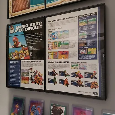 FRAMED Retro 2001 Super Mario Kart Super Circuit Ad GBA Video Game Wall Art • $44