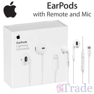$32.90 • Buy GENUINE NEW Apple Lightning Earphones Headphones EarPods A1748 For IPhone /iPad